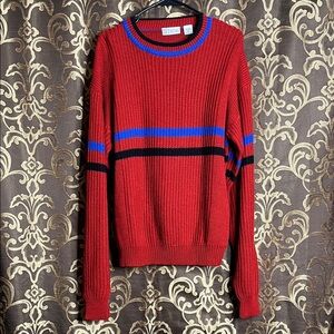 Men’s Vintage Red Grandpa Sweater Large